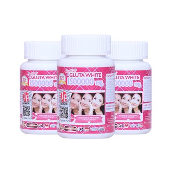 Supreme Gluta White 150000mg. Glutathione Skin Whitening 30 Softgel Capsules (Pack of 3)